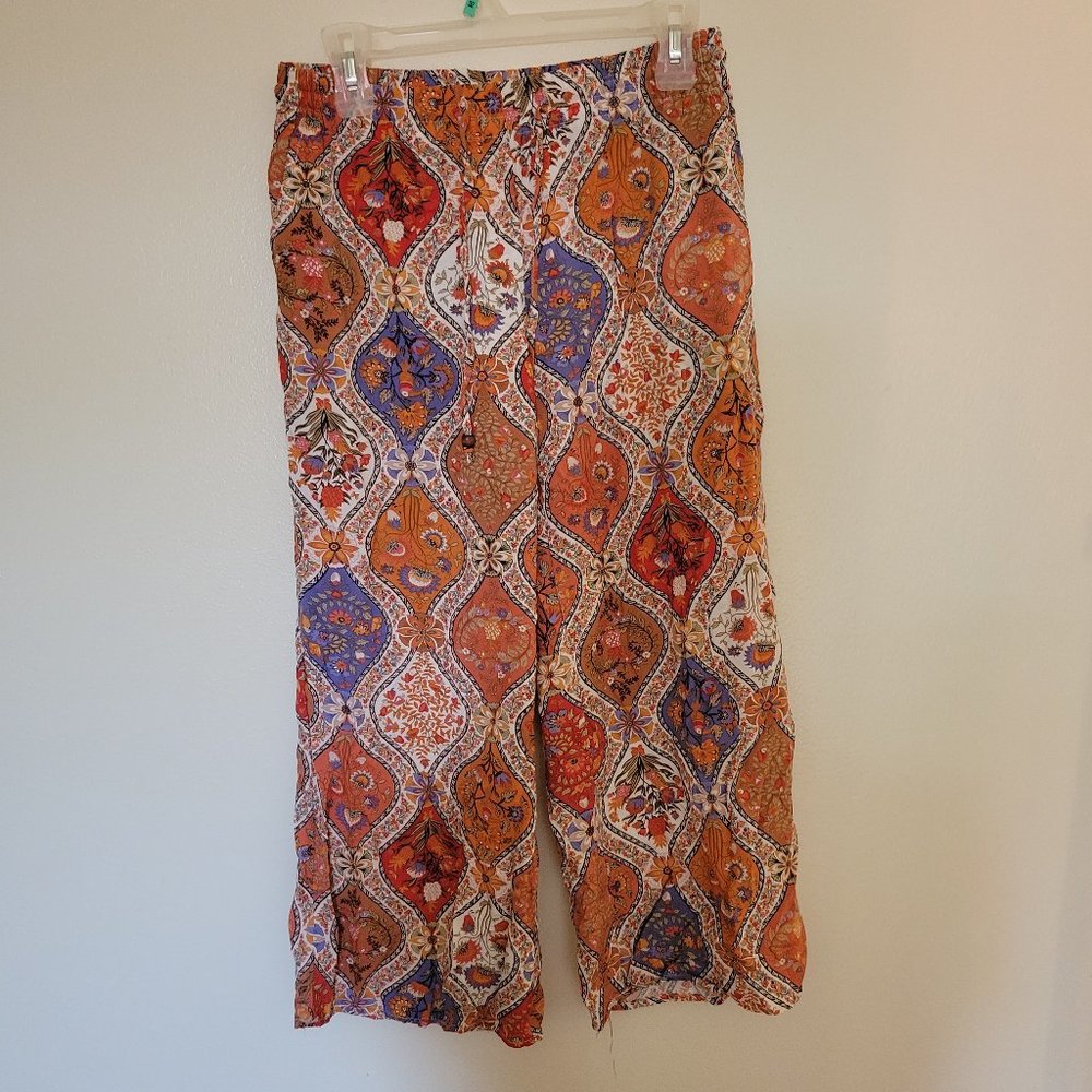 Lightweight tie waist trouser pants